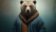 © happy Wu  - 服を着た熊、Clothed bear, Generative AI