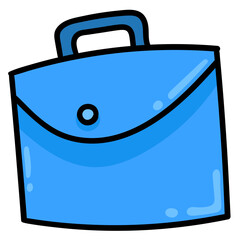 Sticker - Vector of blue briefcase isolated in white background