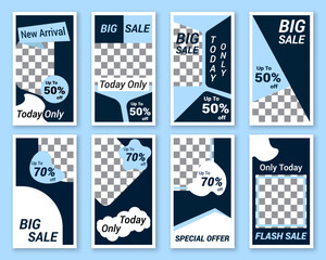 Sticker - Editable set of template designs of sale banners discounts and different percentage of price off