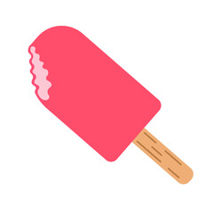 Vector illustration of a bitten ice cream