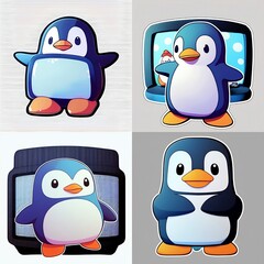 Wall Mural - set of penguin