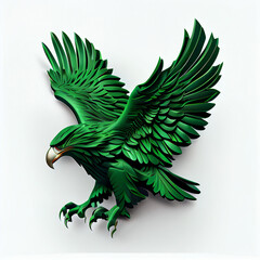 Canvas Print - green eagle with wings