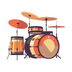 Sticker - Metal drum kit music instrument