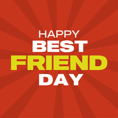 National Best Friends Day Vector Red Background lettering sociall media post