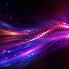 Wall Mural - abstract futuristic background with purple and blue glowing neon moving high speed wave lines and bokeh lights data transfer concept 