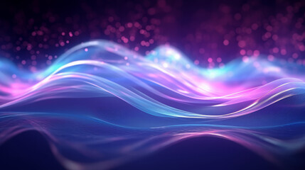 abstract futuristic background with purple and blue glowing neon moving high speed wave lines and bokeh lights data transfer concept 