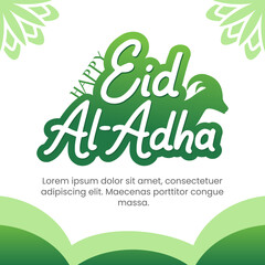 Wall Mural - Eid al adha islamic illustration social media post template