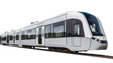 Metro train isolated on transparent background. Generative AI