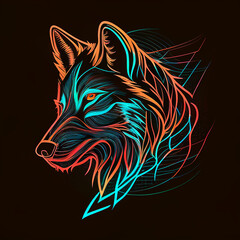 Canvas Print - wolf head vector