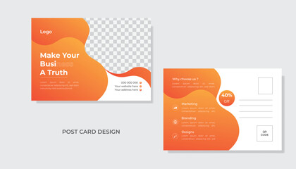 corporate business postcard design template .