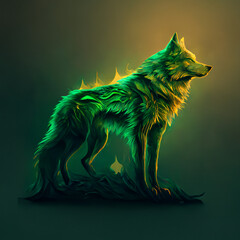 Sticker - wolf in the night