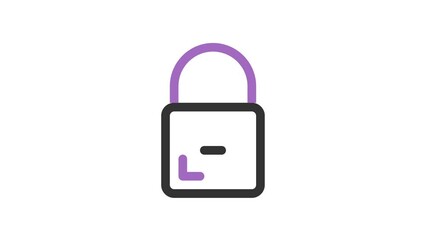 Security, Web Interface animated icon on white background.
