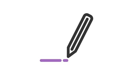 Write, Web Interface animated icon on white background.
