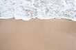 Sand beach and waves foam