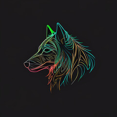 Wall Mural - wolf tribal tattoo