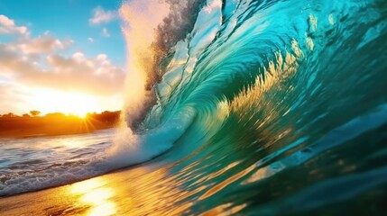 Wall Mural - water wave throw