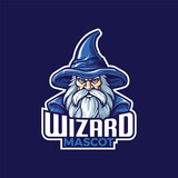Fototapeta Młodzieżowe - Wizard Mascot Logo Design Wizard Vector Illustration