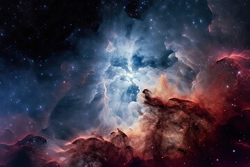 Wall Mural - vast and colorful nebula, with shining stars in the background, created with generative ai