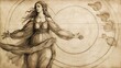 Virgo Zodiac sign, Horoscope symbol wallpaper background design, astrology concept, Generative AI