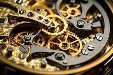 Luxury watch mechanism, a metaphor for seamless business operations, Generative AI