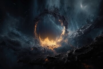 Wall Mural - celestial vortex, with swirling clouds of gas and dust in galaxy or nebula, created with generative 