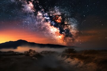 Wall Mural - close-up of nebula with wisps and tendrils of gas and dust, created with generative ai