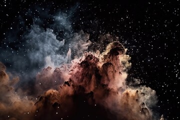 Wall Mural - close-up of galaxy with stars and nebulas in the background, created with generative ai