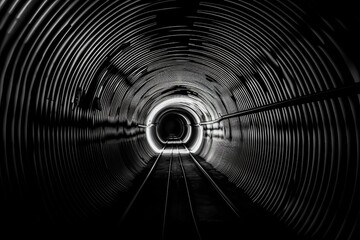 Wall Mural - optical illusion of a tunnel, with an endless and mesmerizing view on the other side, created with g