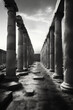  capturing a row of Greek columns in ruins, evoking a sense of timelessness and the enduring legacy of ancient architecture.  Generative AI technology.