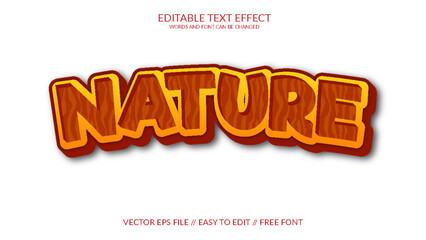 Wall Mural - Nature 3D Vector Eps Text Effect Template 