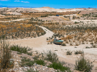 Wall Mural - Sunken boat in Lake mead area. shot in May 2023