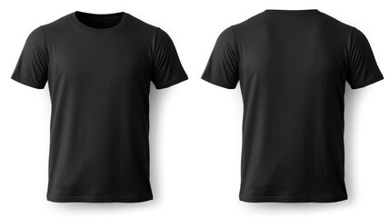 Wall Mural - Black t shirt front and back view. Generative ai