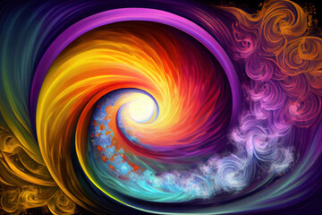 Wall Mural - colorful psychic waves, wellness calming spiritual concept. generative ai