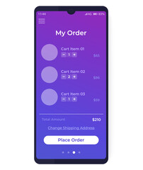 Wall Mural - place order mobile app ui design