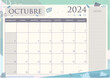 Calendario Planificador 2024 en Español - Mes de Octubre