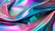 holographic iridescent satin foil background. Generative AI