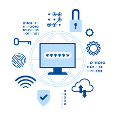 Computer and security elements. Network Security, protection of confidential data. Safe Internet technologies