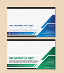 Wall Mural - abstract banner design web template set, horizontal header web banner. modern geometric blue and gre