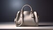 © Eli Berr - Beautiful trendy smooth youth women's handbag in gray color on a studio background