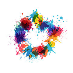Wall Mural - rainbow abstract creative banner from paint splashes.
