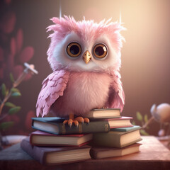 Canvas Print - owl with book