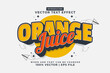 © Hasbi Creative - Editable text effect Orange Juice 3d Cartoon template style premium vector