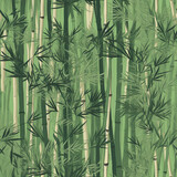 Fototapeta Sypialnia - Bamboo seamless pattern, watercolor painting of bamboo forest background.