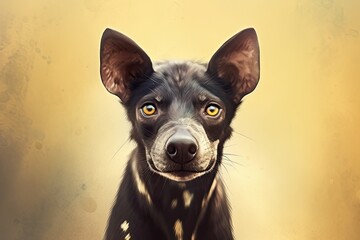 The Last of His Kind: Cute White Puppy Thylacine Extinct Species with Copy Space Background, Generative AI