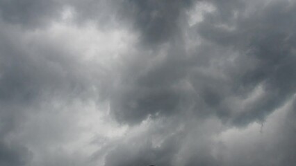 terrible air whirlwind. formation of a tornado. cumulonimbus clouds, shower clouds, thunderclouds ar