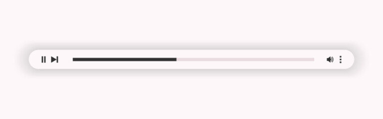 Minimized video player bar or audio player control panel