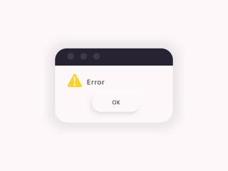 Wall Mural - Error message. System alert window. Bug notification popup