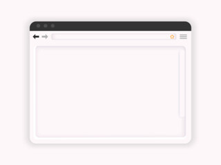 Internet Web Browser Window. White Clay Styled Web Explorer.