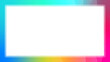 Colorful transparent rainbow frame with blurry border, isolated frame with rainbow gradient