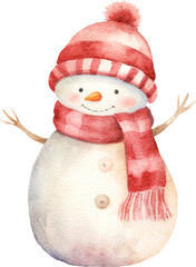 Poster - Snowman whimsical illustration created with Generative AI technology